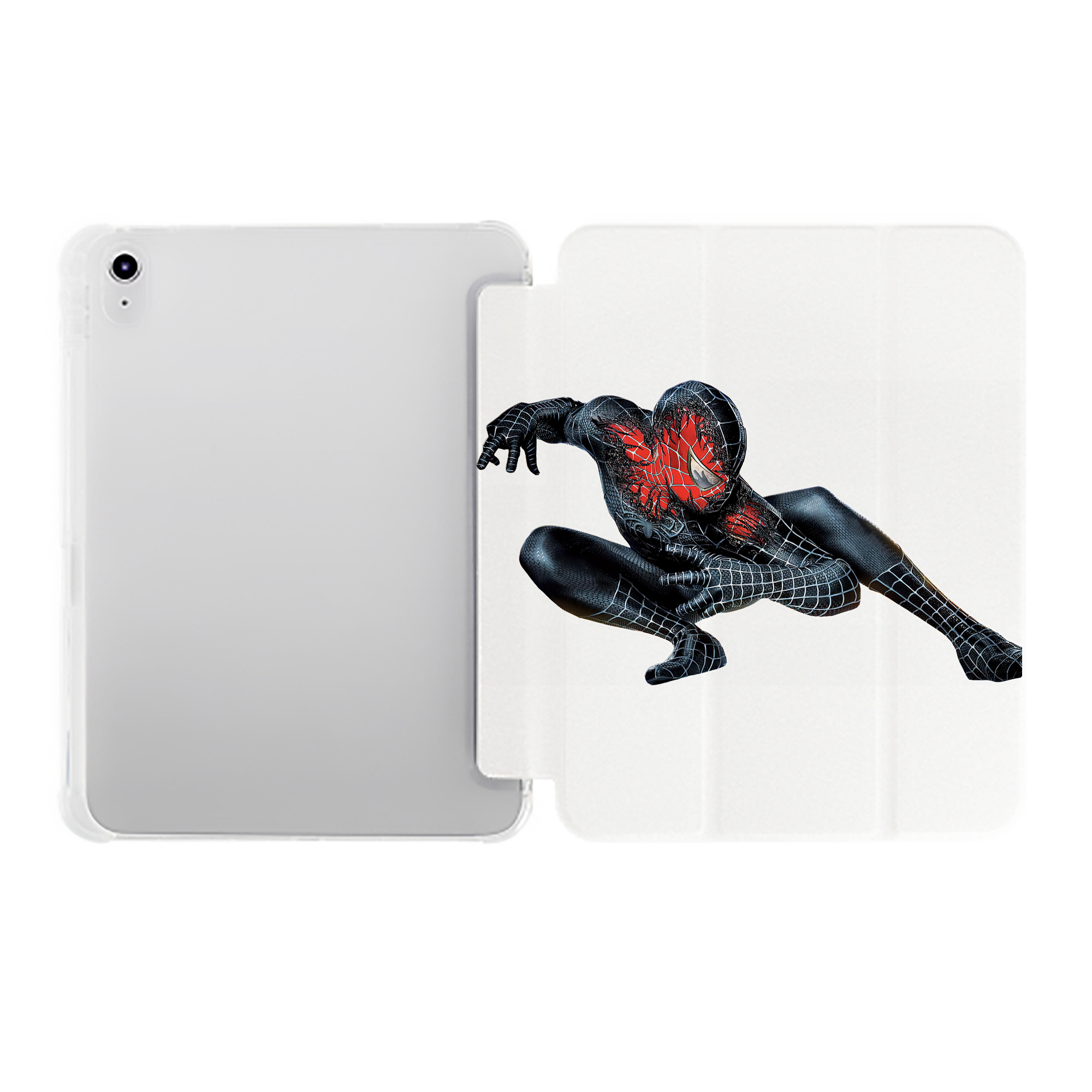 （画像用） Spider Man スパイダーマン IPad ケース ペン収納付き 三つ折りスタンド PUレザー×シリコン 対応機種9.5/10.5/10.9インチ